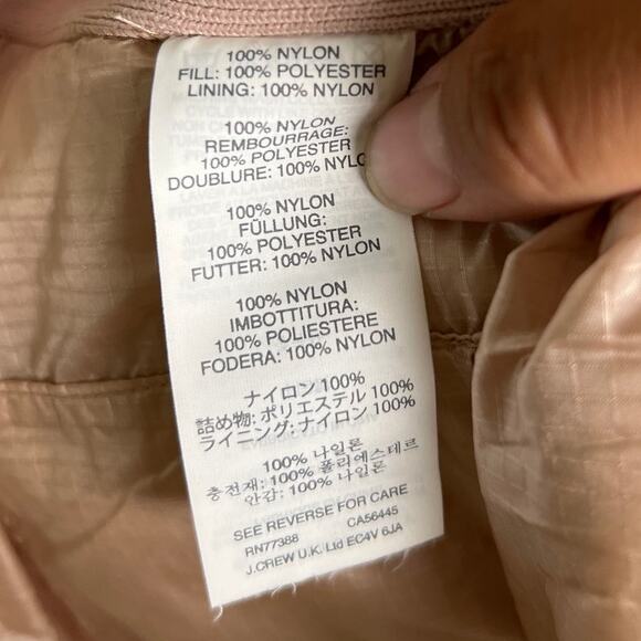 J. Crew Pale Pink Quilted Vest Neutral Peachy Pink Vest Puffer Size S - Picture 6 of 7